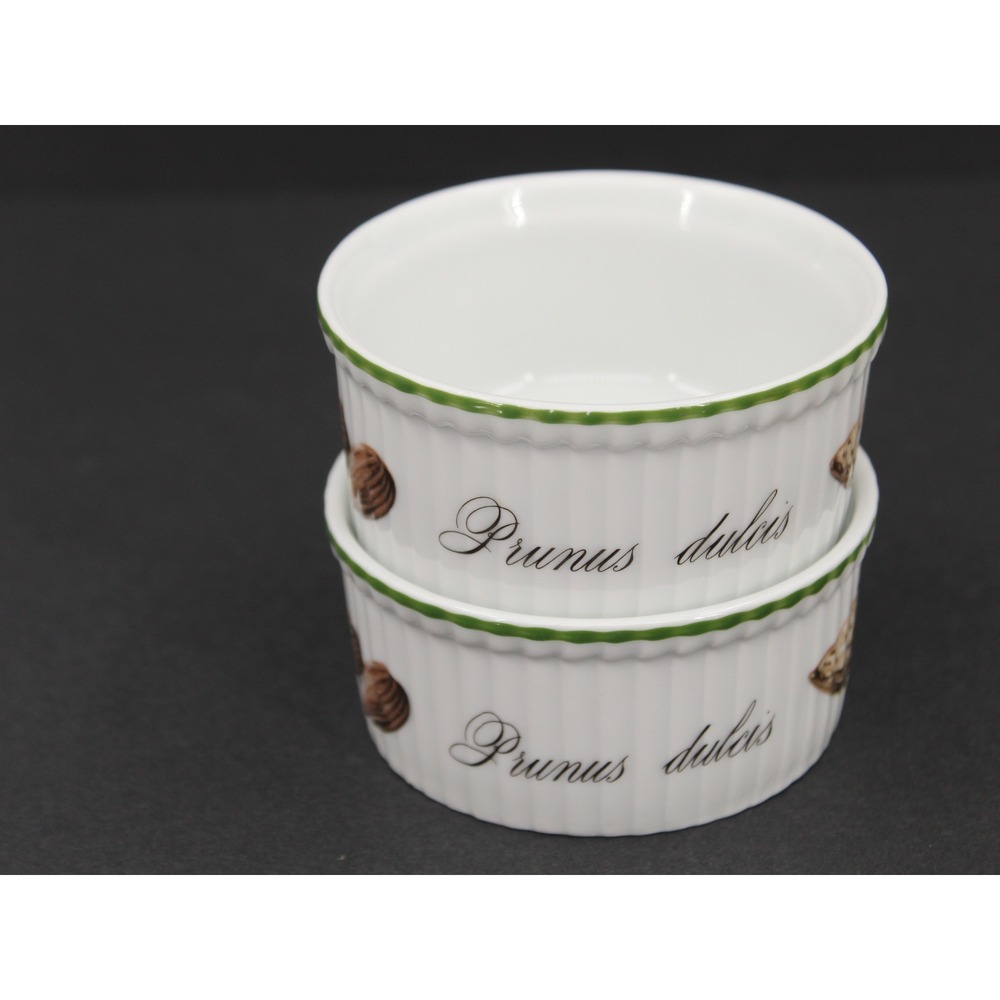 Apilco Elysian Garden Mini Ramekins Set 2 French Porcelain White - Picture 2 of 8